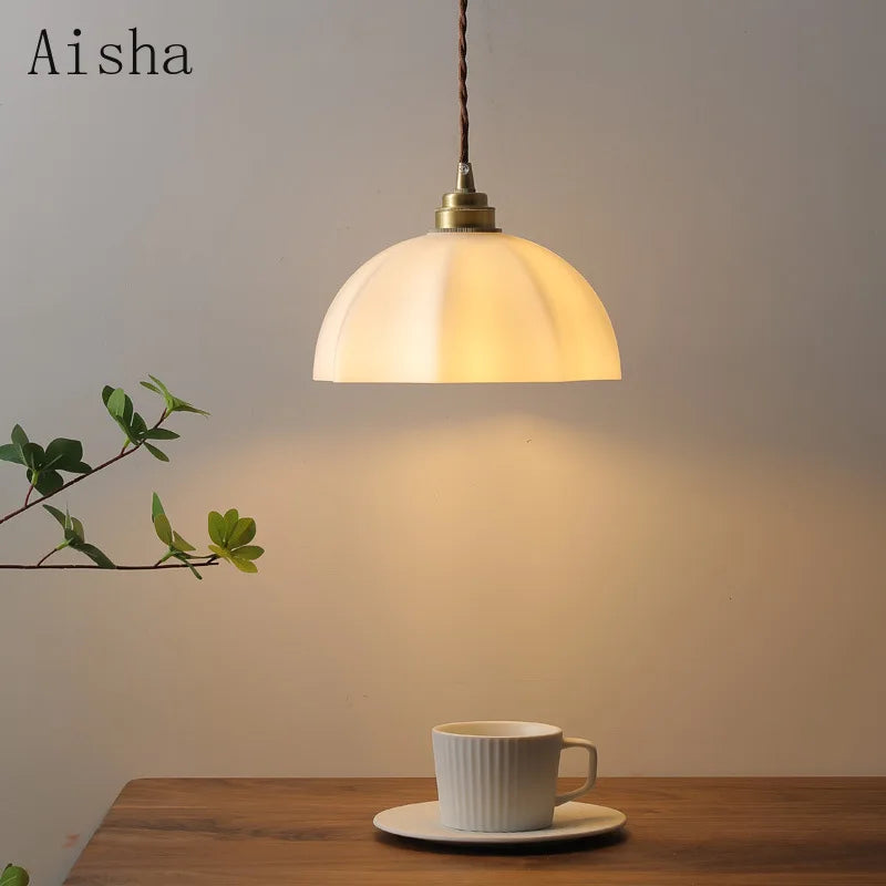 suspension design en cuivre pour restaurant et magasin - vue 2 sur 6