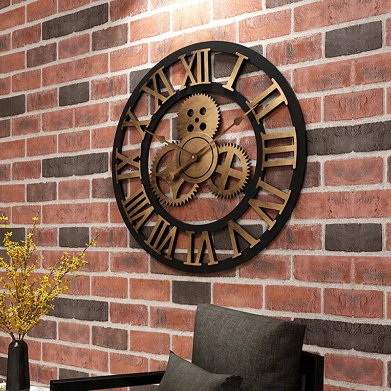 horloge murale rétro silencieuse style industriel décoration moderne - vue 11 sur 10