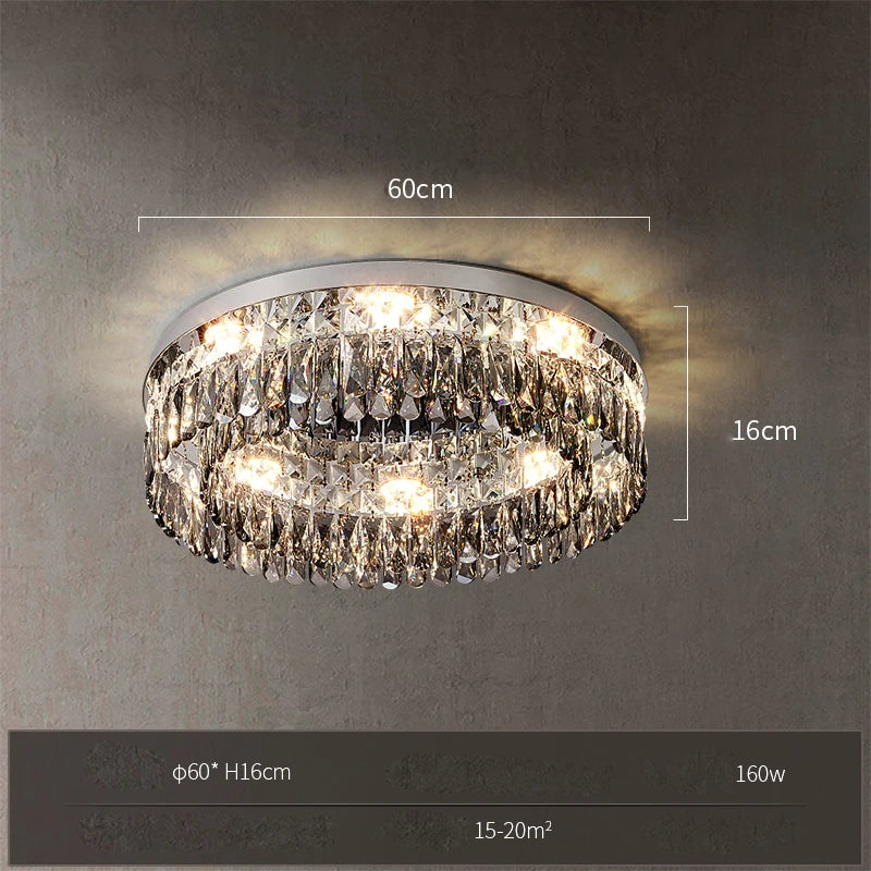 plafonnier led carré rectangulaire en cristal doré intensité variable - vue 10 sur 18