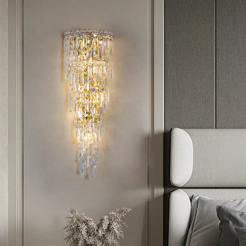 applique murale moderne en cristal pour éclairage intérieur - vue 3 sur 12