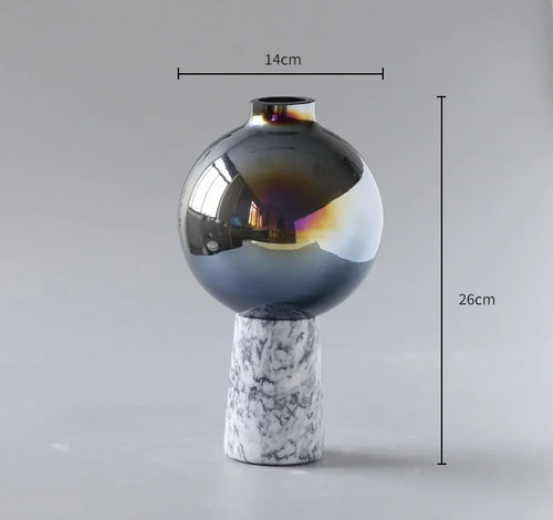 vase en verre marbré style chinois pour décoration intérieure élégante - vue 9 sur 8