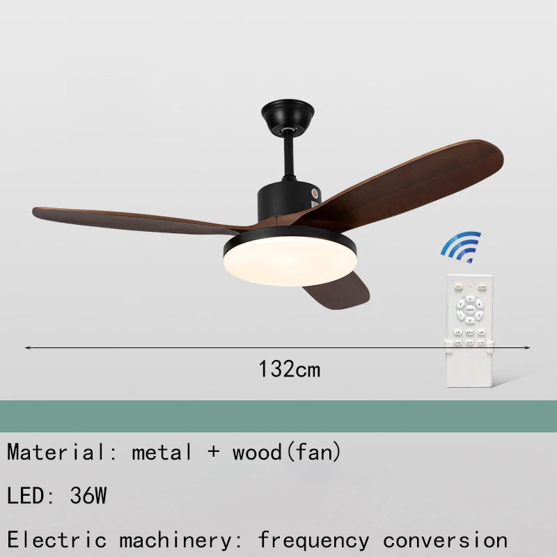 ventilateur de plafond moderne en bois avec lumière led et télécommande - vue 12 sur 12