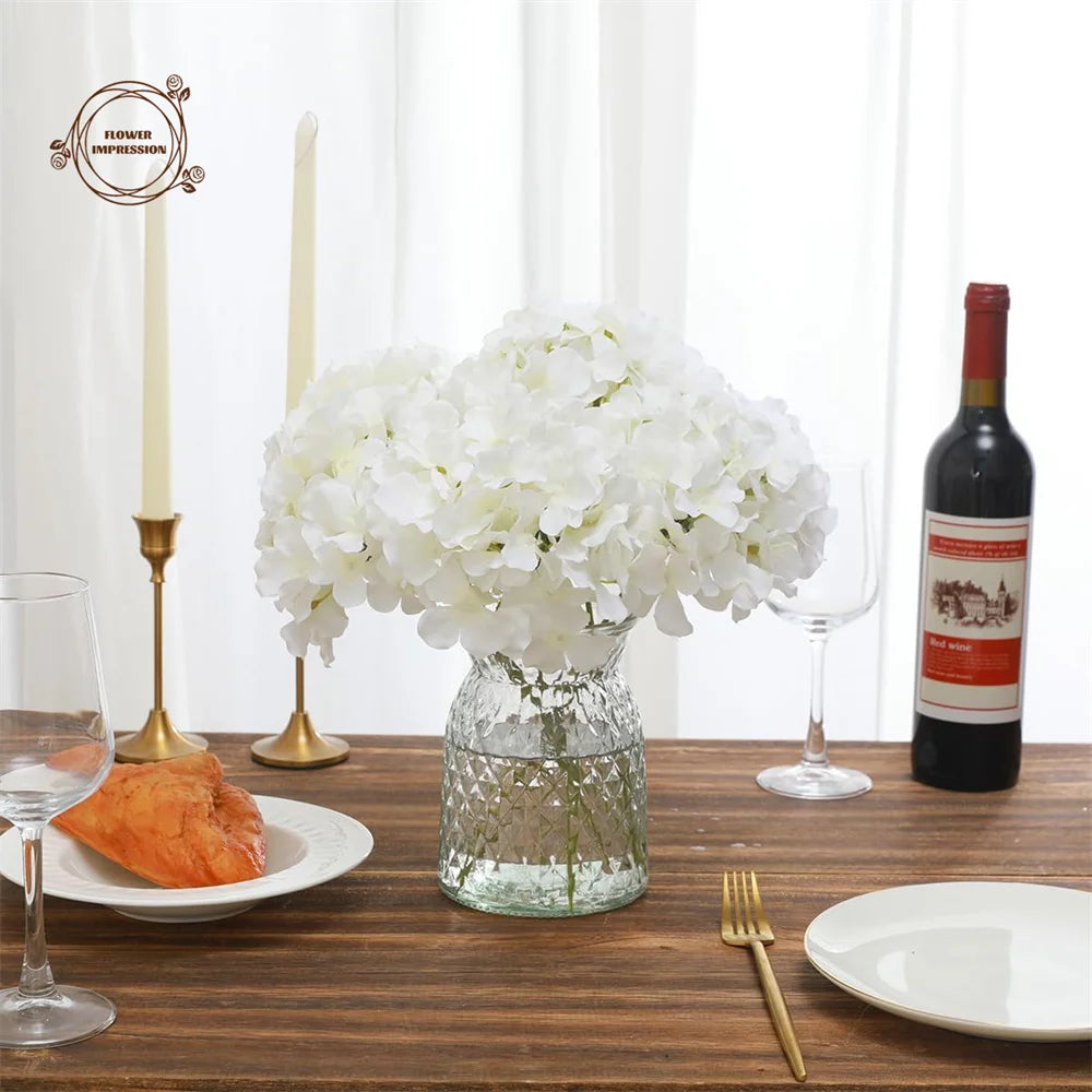 lot de 10 têtes d'hortensia artificielles pour décoration festive - vue 3 sur 7