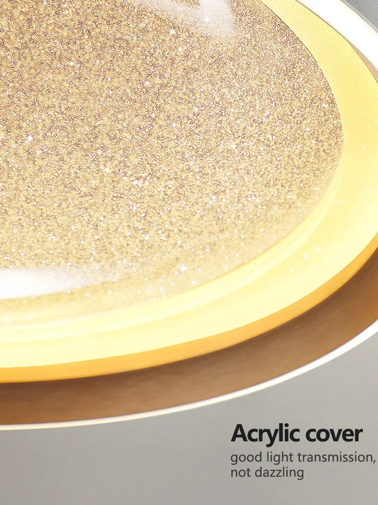 Modern Lights Round Ceiling Lamp Starry Sky Bedroom Lustre Simple Balcony Lampara Porch Creative Personality Room Chandeliers - vue 7 sur 9