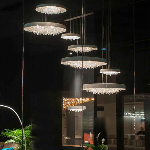 lustre minimaliste moderne en cristal pour éclairage intérieur - vue 3 sur 12