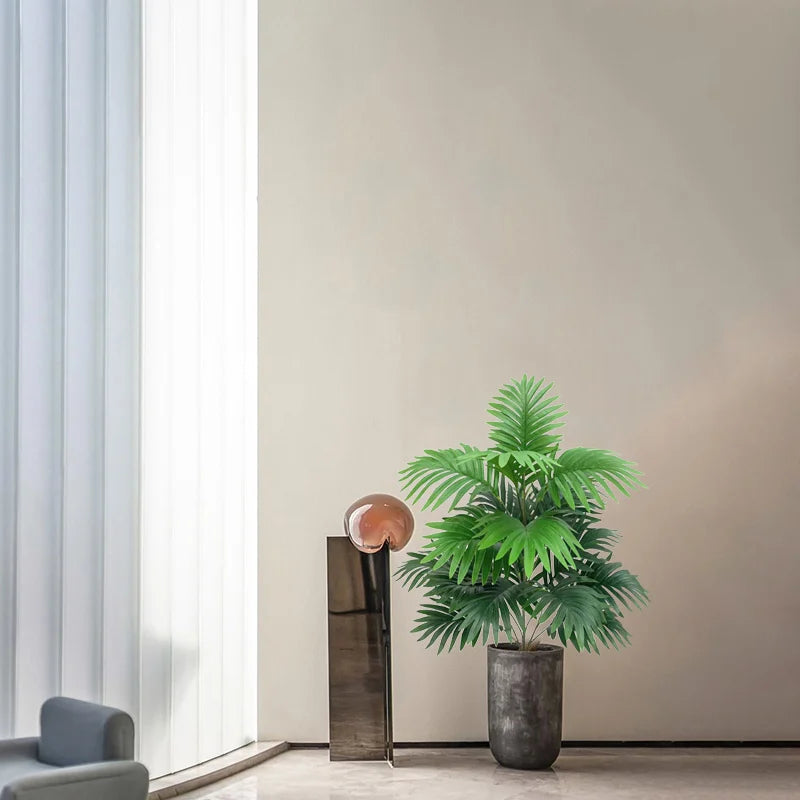 faux palmier en plastique feuilles cycas pour décoration intérieure jardin - vue 5 sur 8