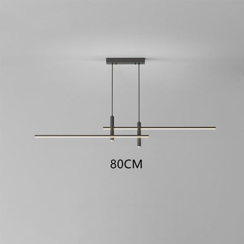 Lustre design LED minimaliste en barre métallique Sarno - vue 8 sur 12