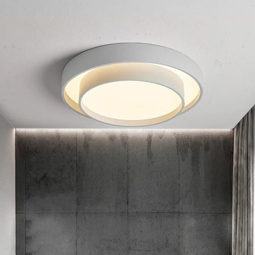 Plafonnier moderne led minimaliste blanc double rond