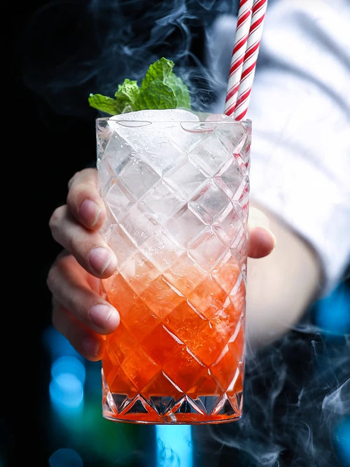 Verres collins en cristal sans plomb style strie