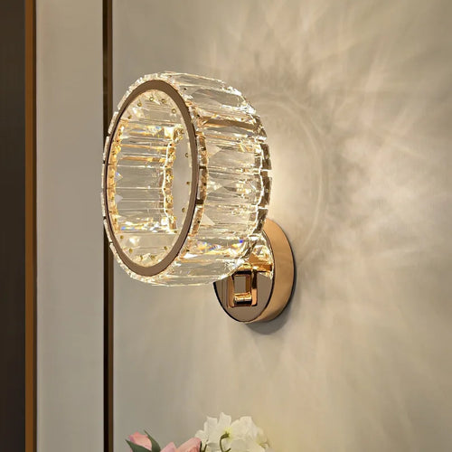 applique murale led ronde moderne en cristal de luxe - vue 3 sur 8