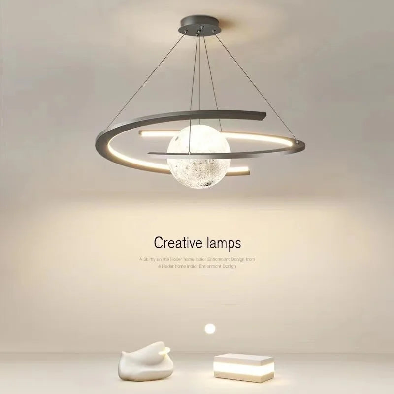 double demi-cercle led suspension style salon nordique minimaliste