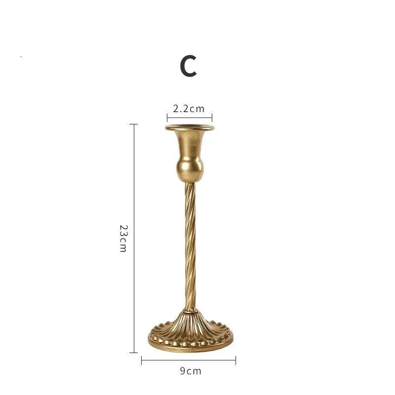 bougeoirs rétro spirale dorés pour décorations romantiques et dîners aux chandelles - vue 12 sur 12