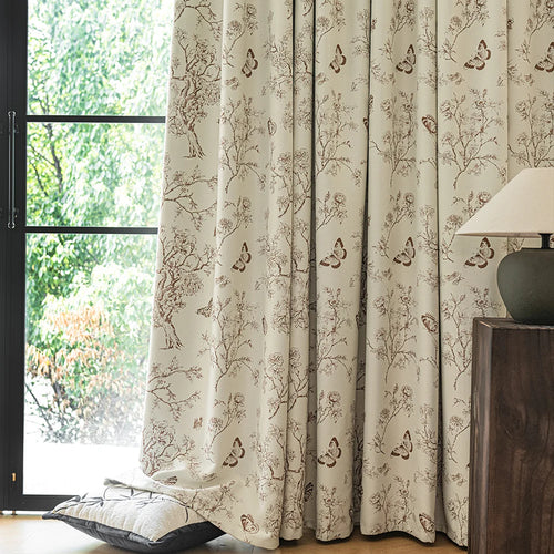 Rideau occultant floral moderne pour salon chambre - vue 2 sur 7