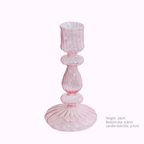 bougeoir en verre conique pour table de mariage et décoration nordique - vue 25 sur 28