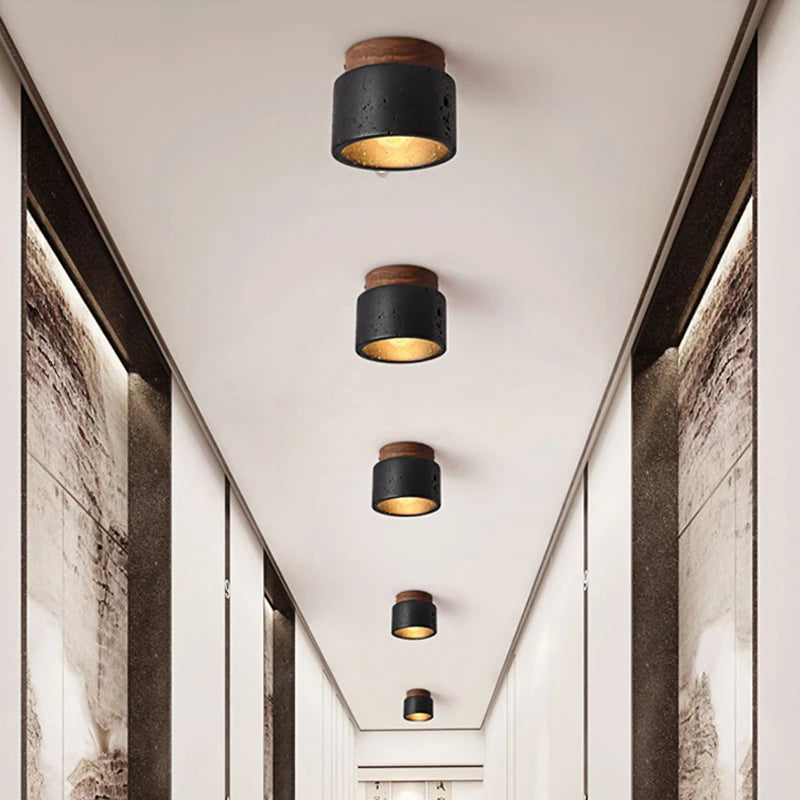plafonnier en travertin italien pour décoration hôtel restaurant
