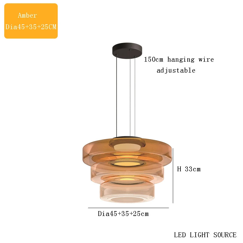 suspension design en verre série levels pour décoration moderne - vue 12 sur 24
