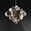 lustre moderne en verre à bulles lumière argentée or suspendu luxueux