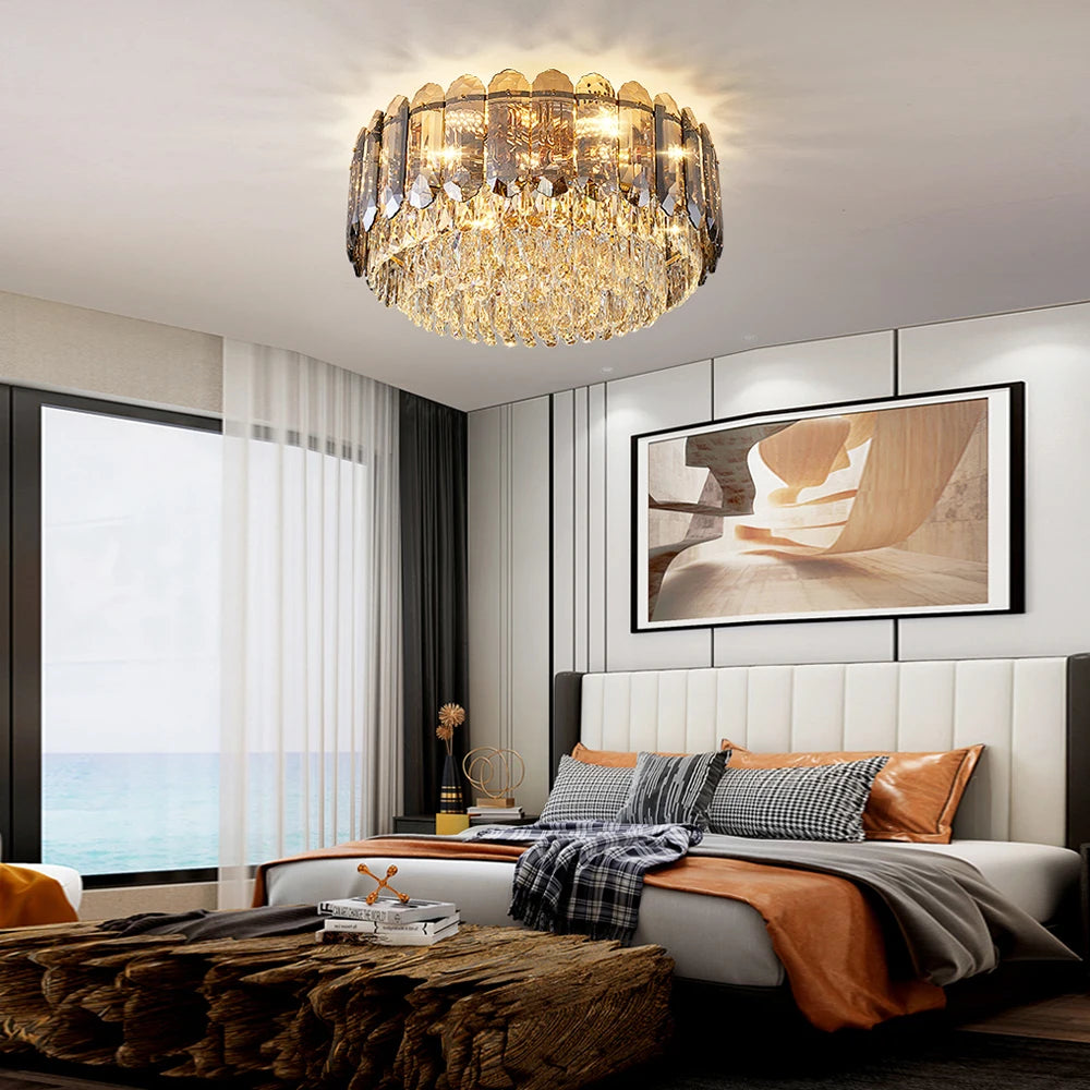plafonnier led en cristal de luxe éclairage post-moderne nouvelle collection - vue 7 sur 28
