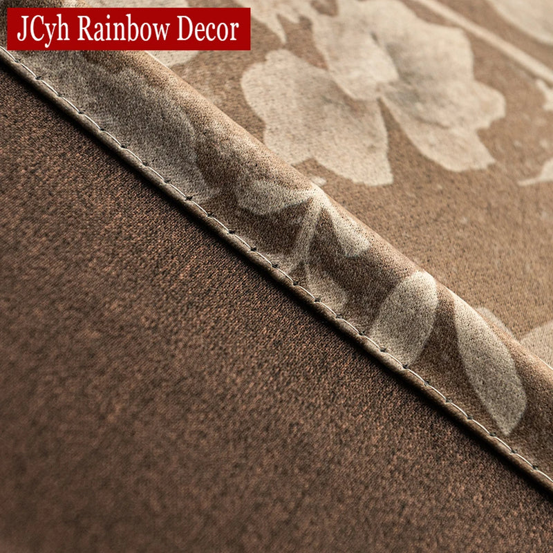 Rideau occultant motif plante style moderne salon chambre