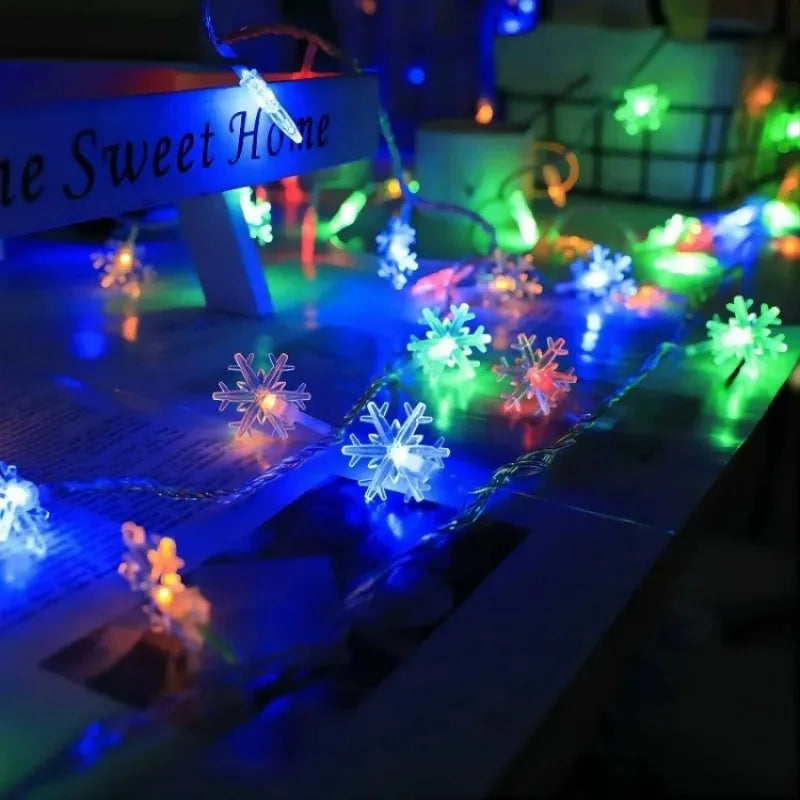 guirlande lumineuse à led flocon de neige pour fêtes et décorations - vue 5 sur 9
