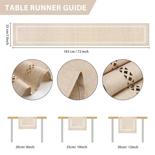 Chemin de table lin ajoure style moderne - vue 8 sur 13