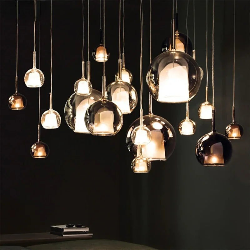 suspension moderne led en verre pour restaurant intérieur - vue 4 sur 10