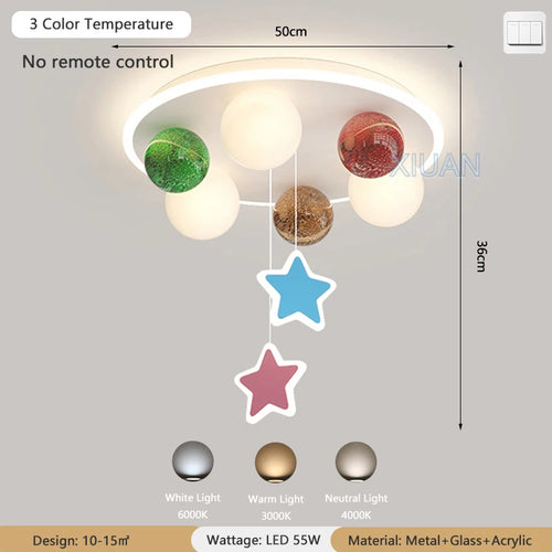 lustre en verre avec boule à bulles en forme d'étoile - vue 8 sur 7