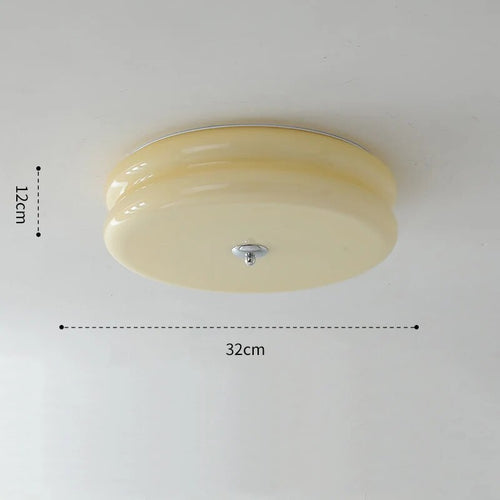 Plafonnier rétro français en verre crème pour chambre à coucher