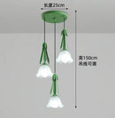 lustre suspendu à led en verre blanc laiteux à 3 têtes