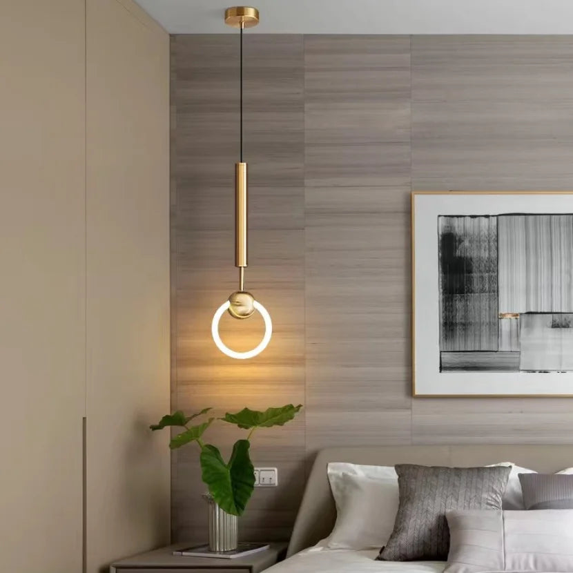 suspension LED en anneau design nordique moderne - vue 2 sur 16