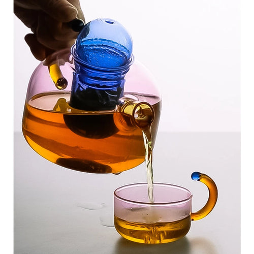 Théière verre résistant chaleur filtre intégré style minimaliste