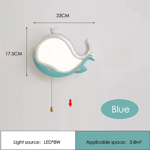 applique murale baleine mignonne pour chambre d enfant - vue 9 sur 9