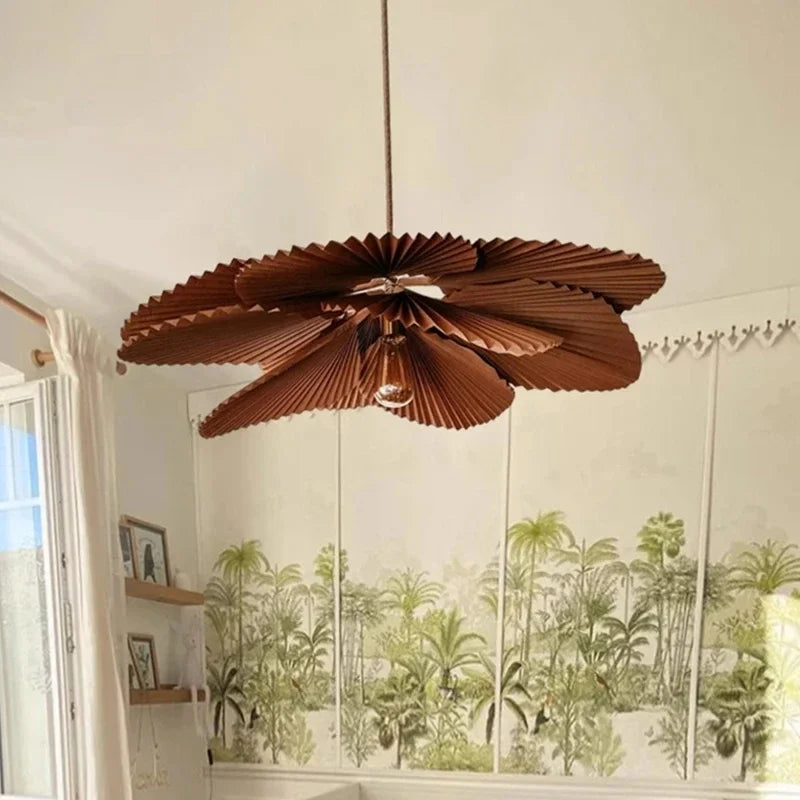 lustre rétro en papier pétale pour décoration intérieure