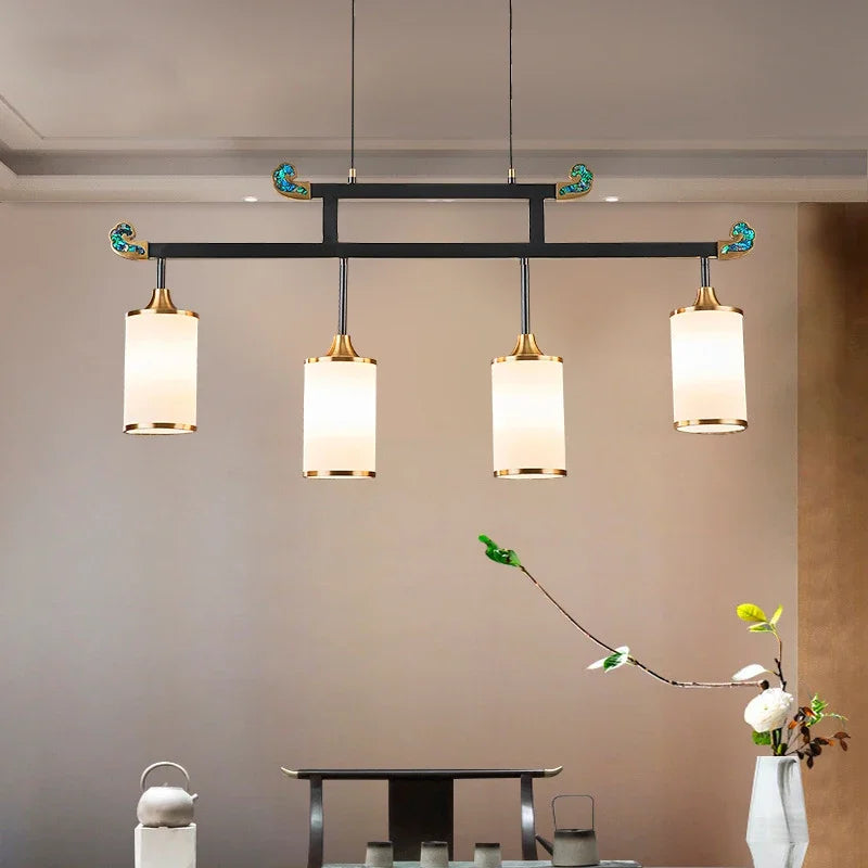 lustre en cuivre design luxe pour décoration intérieure moderne - vue 4 sur 12