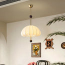 plafonnier en tissu style français rétro en bois massif