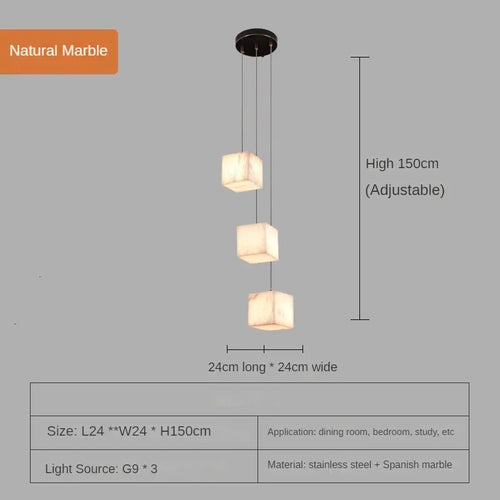 lustre en marbre espagnol style chinois minimaliste pour intérieur élégant - vue 11 sur 15