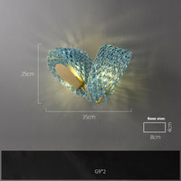 lustre led art deco verre bleu