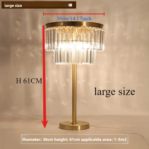 lampe de bureau en cristal de cuivre design moderne luxe
