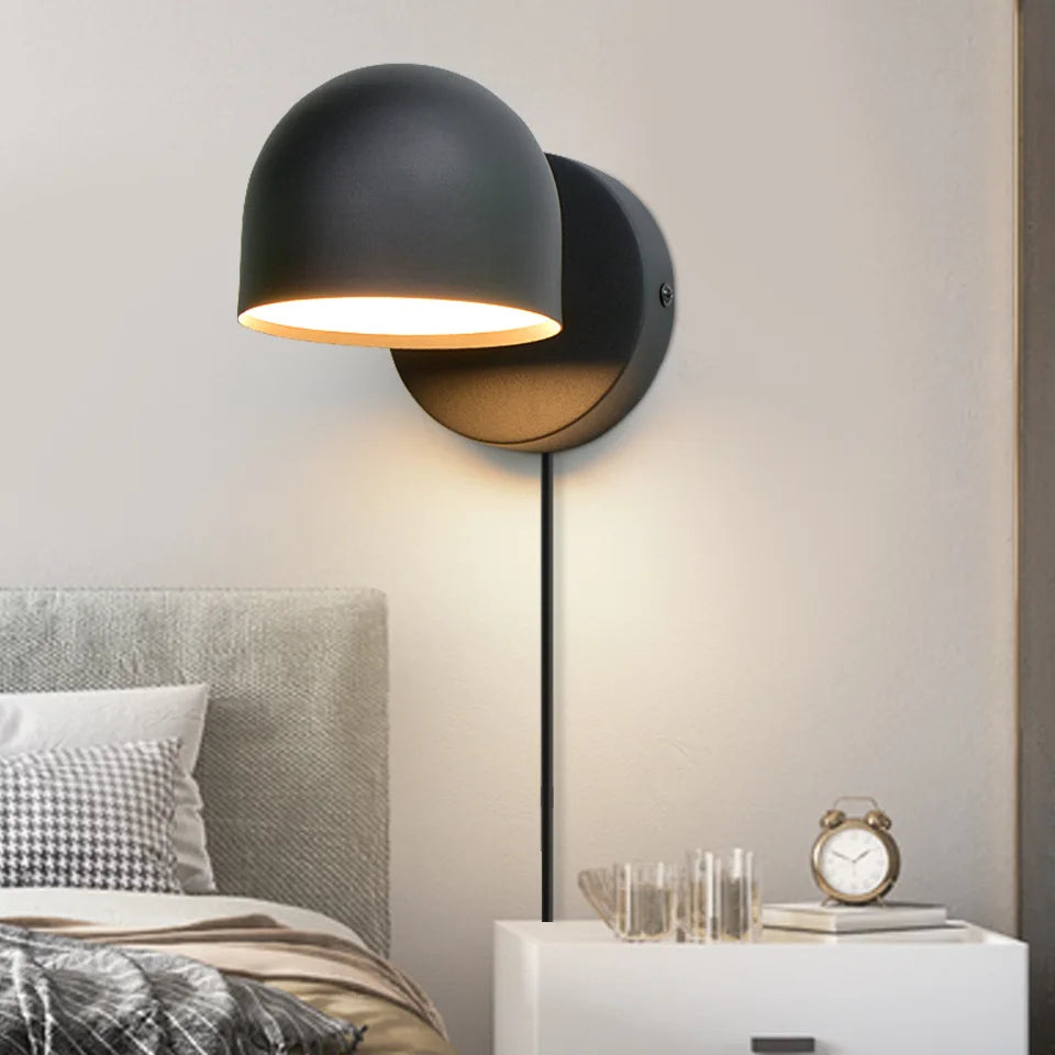 applique murale led tactile rotative 350° avec variateur et prise - vue 2 sur 16