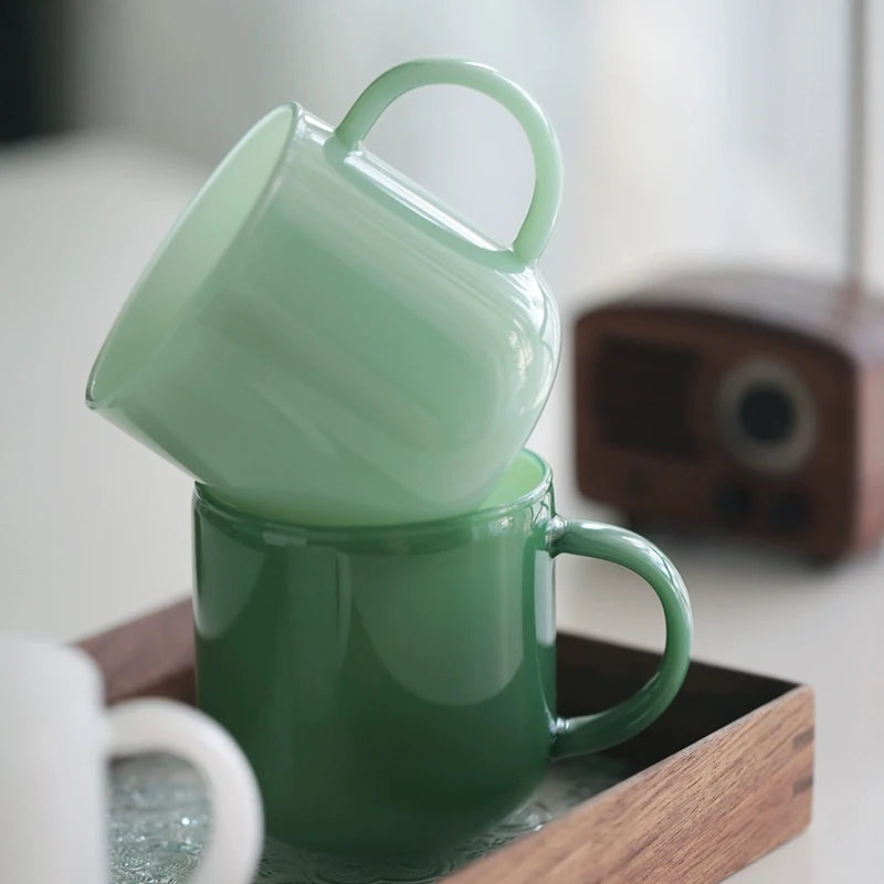Tasse verre borosilicate retro style saphir resistante chaleur - vue 2 sur 7