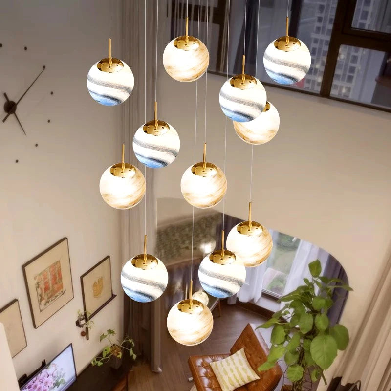 Lustre d'escalier moderne éclairage intérieur plafonnier pour salon éclairage intérieur - vue 3 sur 6