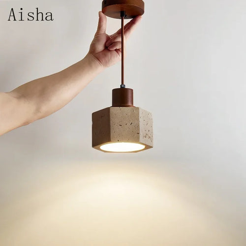 suspension en pierre de grotte design rétro japonais pour décoration intérieure