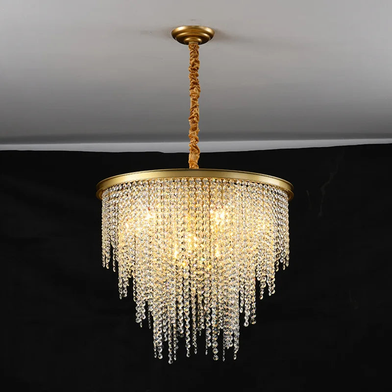lustre moderne en cristal avec lumière suspendue élégante pour décoration intérieure - vue 3 sur 10