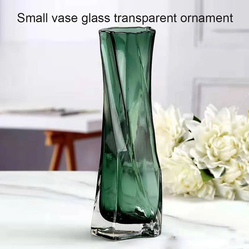 pot de fleurs en verre torsadé design artistique pour plantes d'intérieur