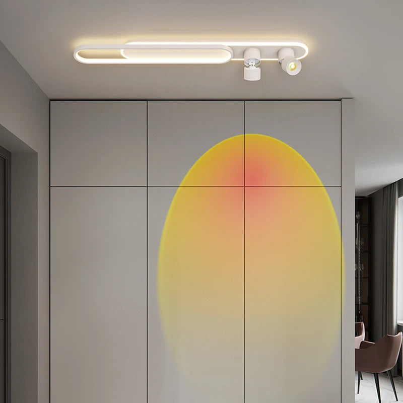 Le soleil ne se couche jamais allée lumière couloir moderne minimaliste salon chambre Long balcon manteau et chapeau Mural plafonniers - vue 4 sur 14