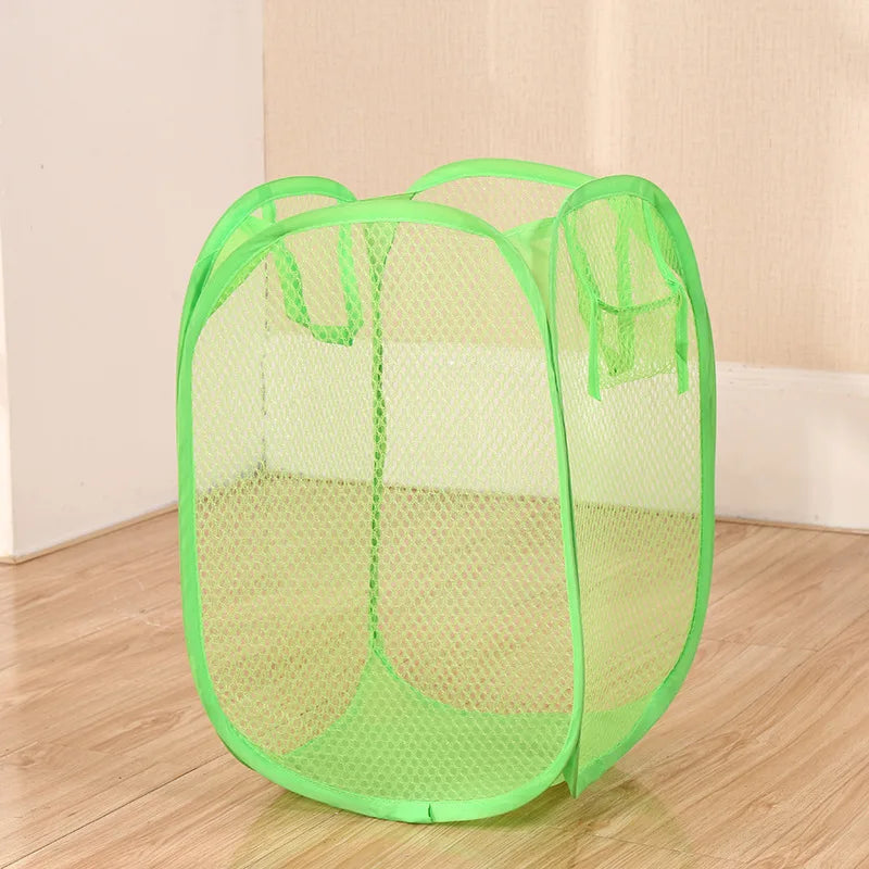 panier pliable pour tri de linge sale en maille