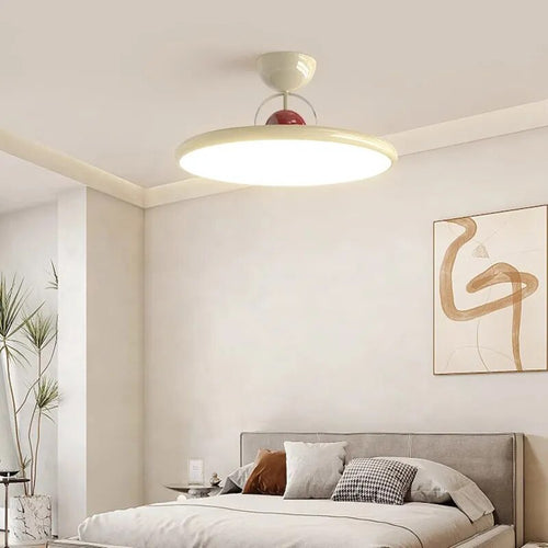 Plafonnier LED nordique en fer crème avec soucoupe volante