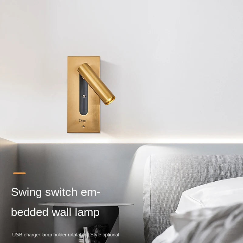 applique murale intérieure led avec chargement usb pour hôtel - vue 4 sur 12