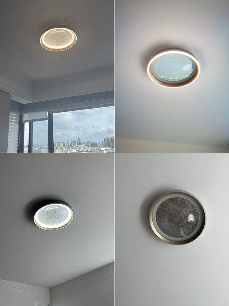 Modern Lights Round Ceiling Lamp Starry Sky Bedroom Lustre Simple Balcony Lampara Porch Creative Personality Room Chandeliers - vue 5 sur 9