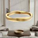 Lustres de cercle noir d'or de luxe décoration de la maison suspension pour salon Restaurant Hall lampes suspendues de plafond en acrylique
